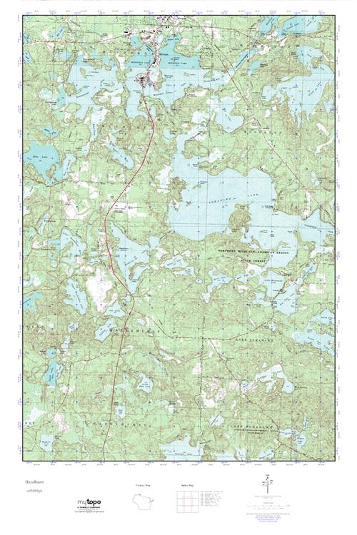 MyTopo Hazelhurst, Wisconsin USGS Quad Topo Map