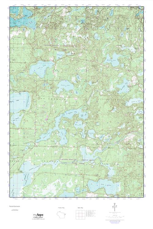 MyTopo Saint Germain, Wisconsin USGS Quad Topo Map