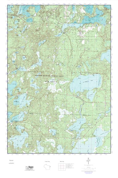 MyTopo Sayner, Wisconsin USGS Quad Topo Map
