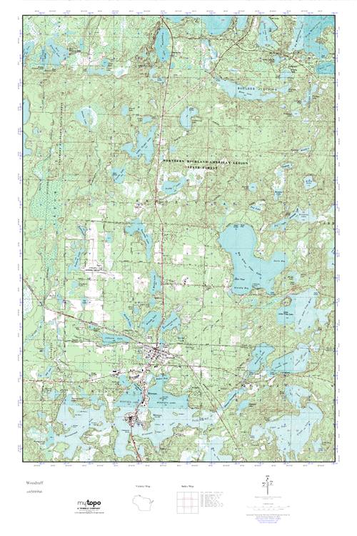 MyTopo Woodruff, Wisconsin USGS Quad Topo Map