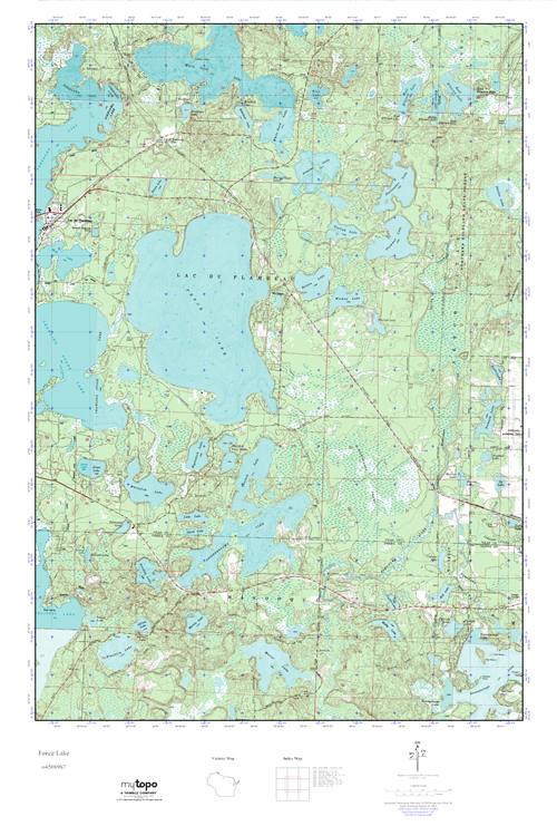 MyTopo Fence Lake, Wisconsin USGS Quad Topo Map