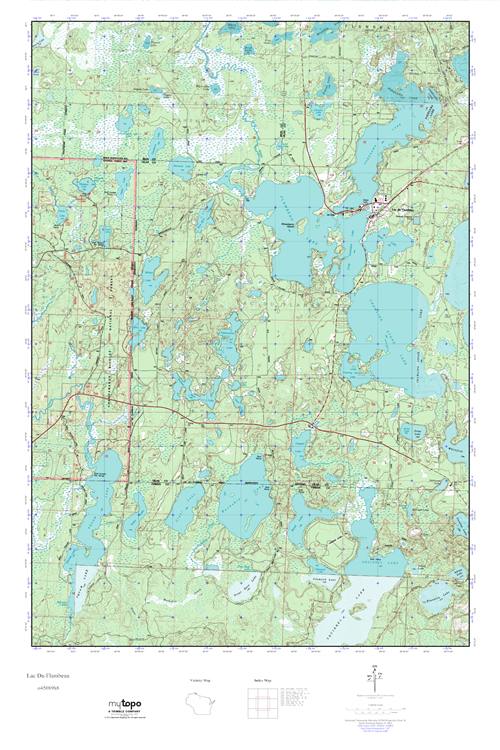 MyTopo Lac Du Flambeau, Wisconsin USGS Quad Topo Map
