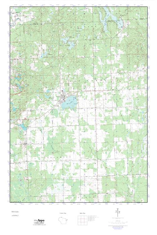 MyTopo Rib Lake, Wisconsin USGS Quad Topo Map