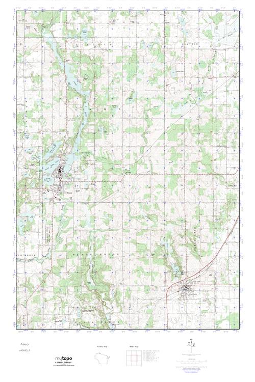 MyTopo Amery, Wisconsin USGS Quad Topo Map