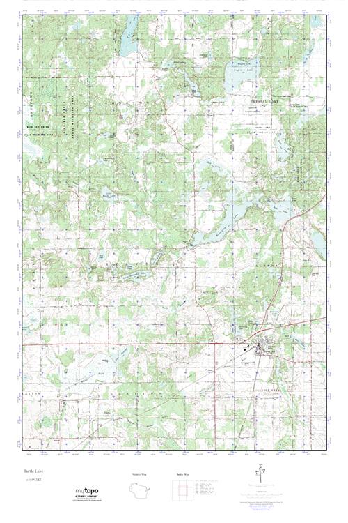 MyTopo Turtle Lake, Wisconsin USGS Quad Topo Map
