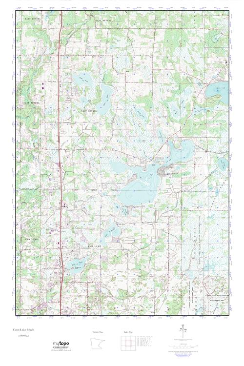 MyTopo Coon Lake Beach, Minnesota USGS Quad Topo Map