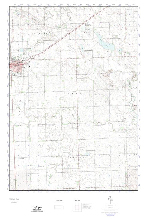 MyTopo Milbank East, South Dakota USGS Quad Topo Map