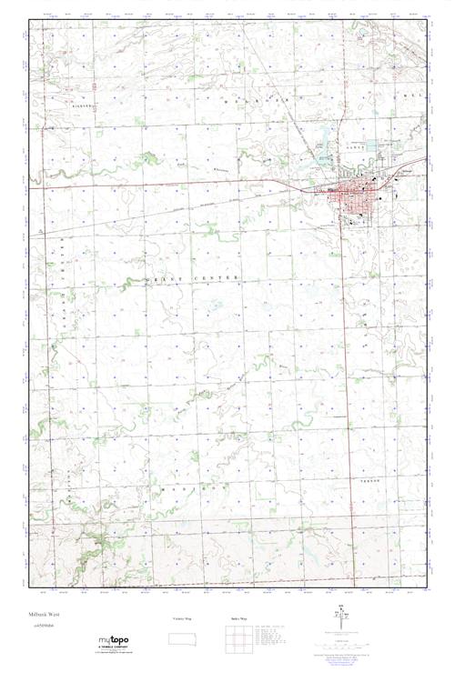 MyTopo Milbank West, South Dakota USGS Quad Topo Map
