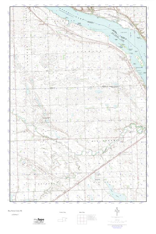 MyTopo Big Stone Lake SE, South Dakota USGS Quad Topo Map