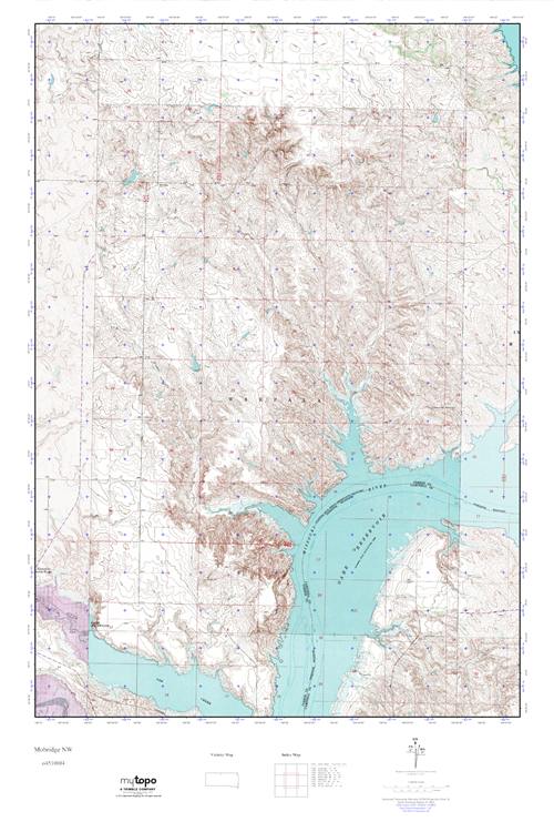 MyTopo Mobridge NW, South Dakota USGS Quad Topo Map