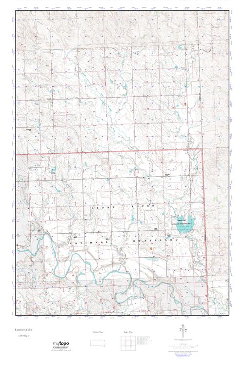 MyTopo Lemmon Lake, South Dakota USGS Quad Topo Map