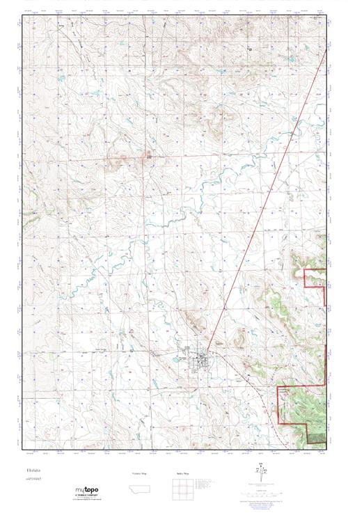 MyTopo Ekalaka, Montana USGS Quad Topo Map