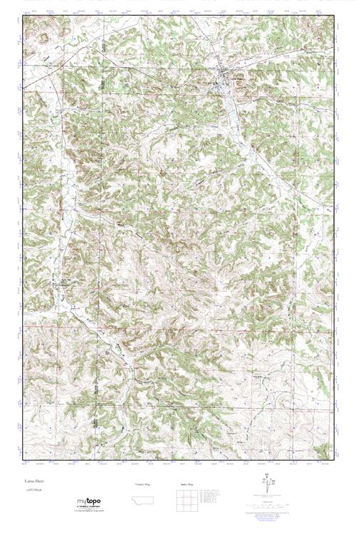 MyTopo Lame Deer, Montana USGS Quad Topo Map