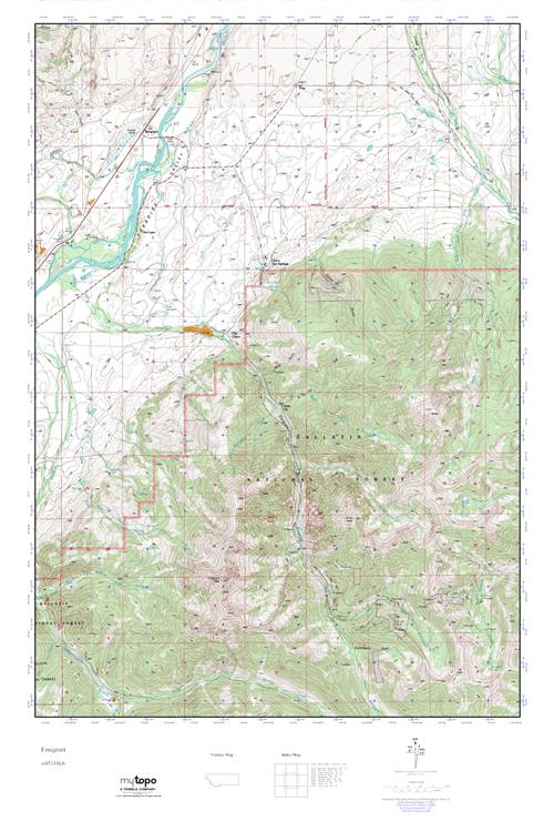 MyTopo Emigrant, Montana USGS Quad Topo Map