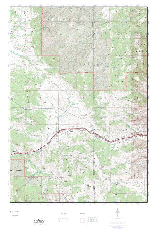 MyTopo Bozeman Pass, Montana USGS Quad Topo Map