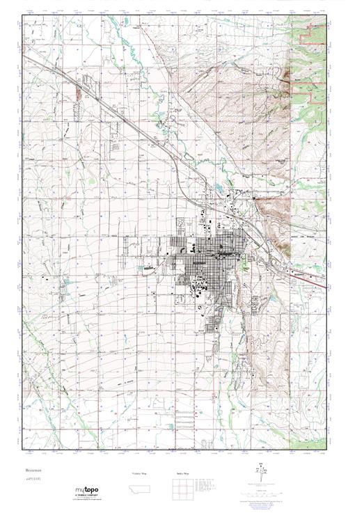 MyTopo Bozeman, Montana USGS Quad Topo Map