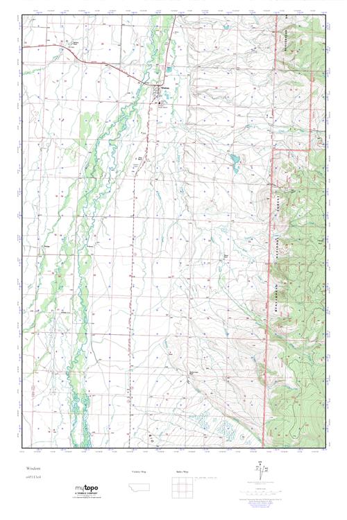 MyTopo Wisdom, Montana USGS Quad Topo Map