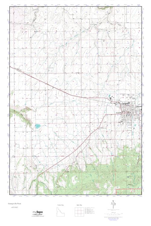 MyTopo Grangeville West, Idaho USGS Quad Topo Map