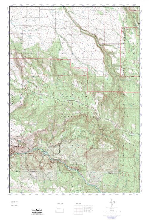 MyTopo Ukiah SE, Oregon USGS Quad Topo Map