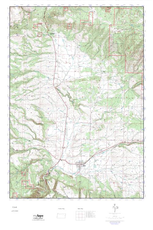 MyTopo Ukiah, Oregon USGS Quad Topo Map