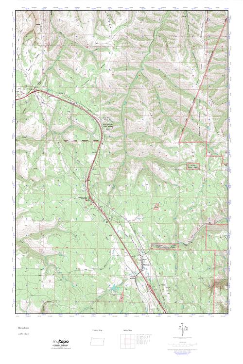 MyTopo Meacham, Oregon USGS Quad Topo Map