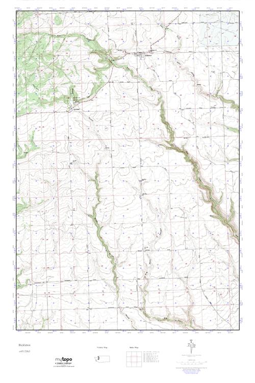 MyTopo Bickleton, Washington USGS Quad Topo Map