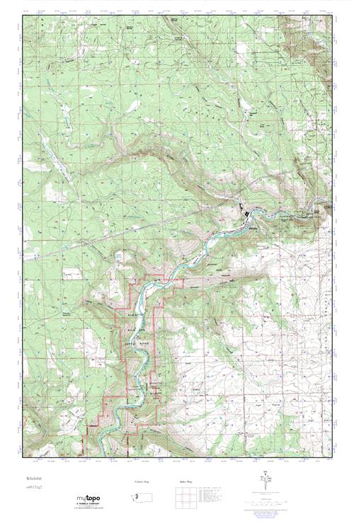 MyTopo Klickitat, Washington USGS Quad Topo Map