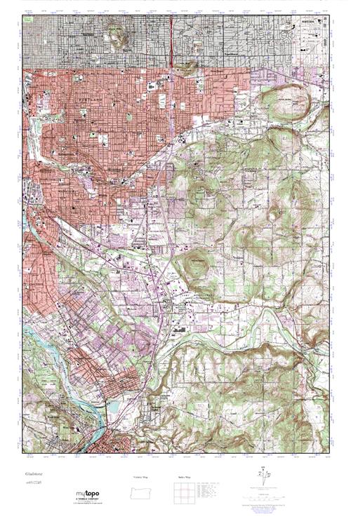 MyTopo Gladstone, Oregon USGS Quad Topo Map