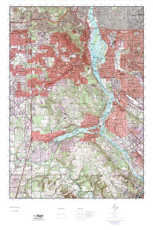 MyTopo Lake Oswego, Oregon USGS Quad Topo Map