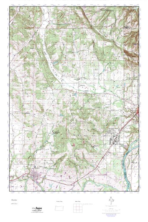 MyTopo Dundee, Oregon USGS Quad Topo Map