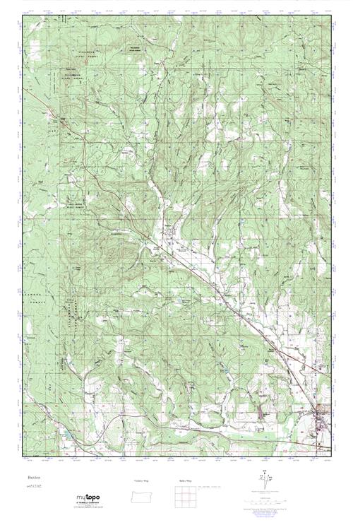 MyTopo Buxton, Oregon USGS Quad Topo Map