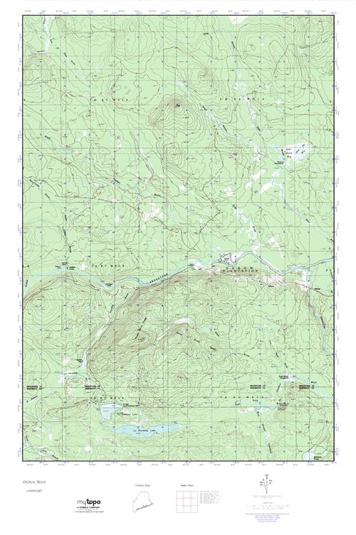 MyTopo Oxbow West, Maine USGS Quad Topo Map