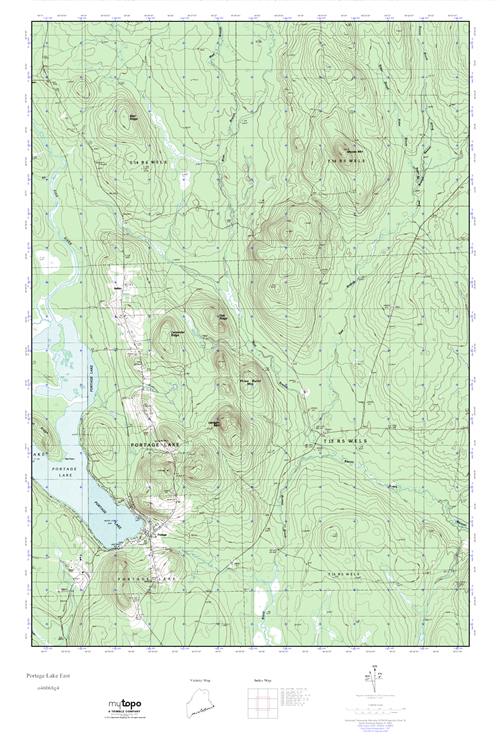 MyTopo Portage Lake East, Maine USGS Quad Topo Map