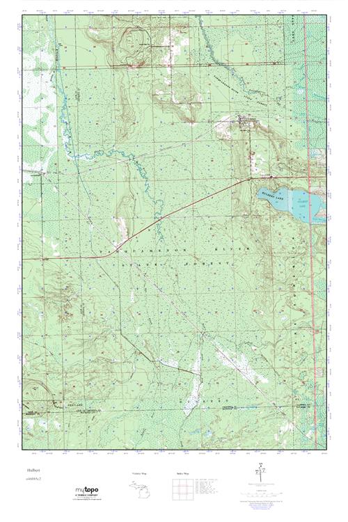 MyTopo Hulbert, Michigan USGS Quad Topo Map