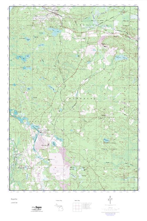 MyTopo Republic, Michigan USGS Quad Topo Map