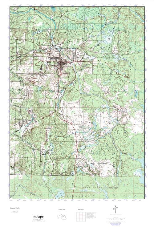 MyTopo Crystal Falls, Michigan USGS Quad Topo Map