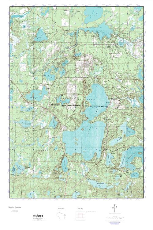 MyTopo Boulder Junction, Wisconsin USGS Quad Topo Map