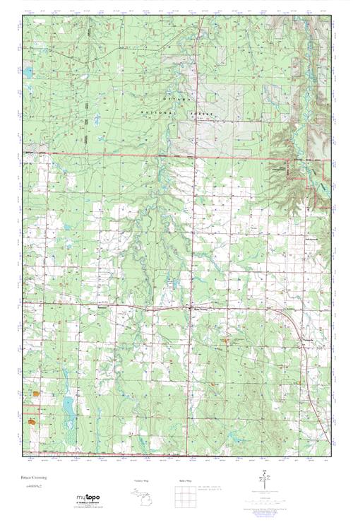 MyTopo Bruce Crossing, Michigan USGS Quad Topo Map