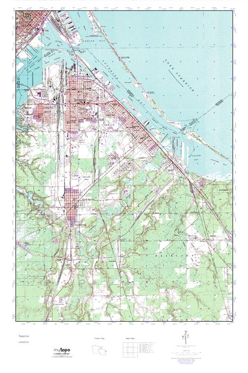 MyTopo Superior, Wisconsin USGS Quad Topo Map