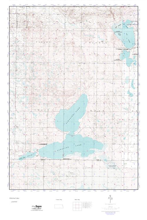 MyTopo Alkaline Lake, North Dakota USGS Quad Topo Map