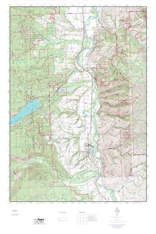 MyTopo Darby, Montana USGS Quad Topo Map