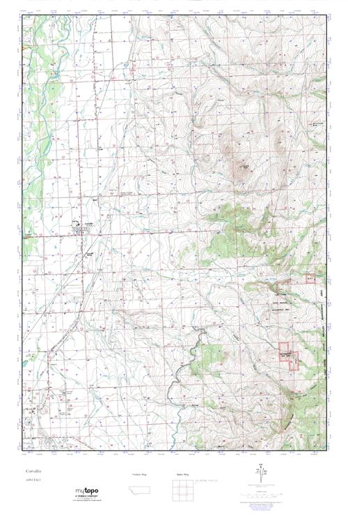 MyTopo Corvallis, Montana USGS Quad Topo Map