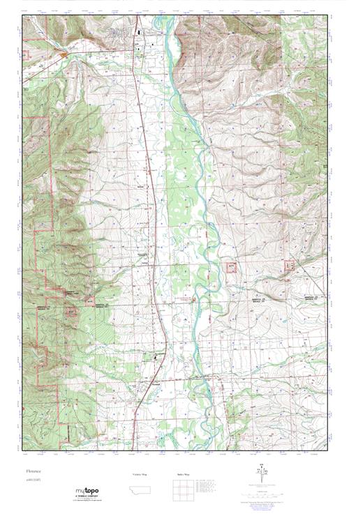 MyTopo Florence, Montana USGS Quad Topo Map
