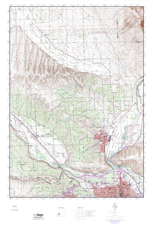 MyTopo Selah, Washington USGS Quad Topo Map