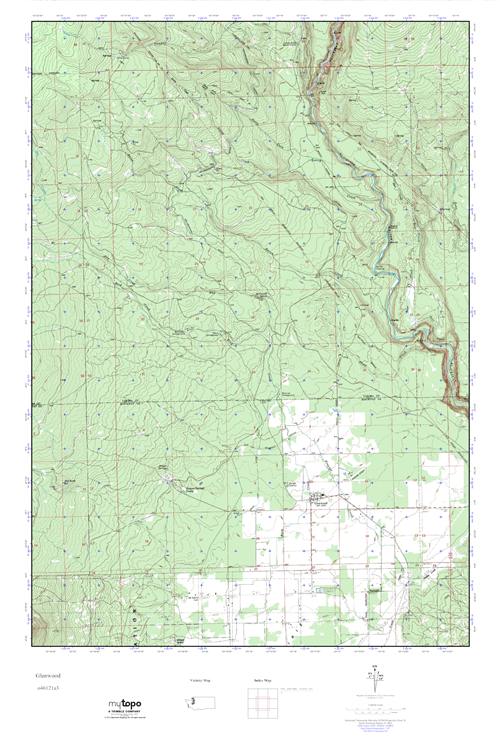 MyTopo Glenwood, Washington USGS Quad Topo Map