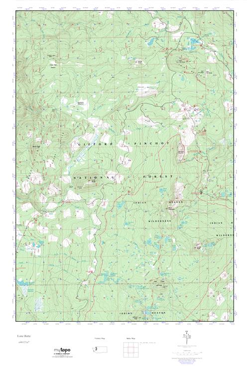 MyTopo Lone Butte, Washington USGS Quad Topo Map