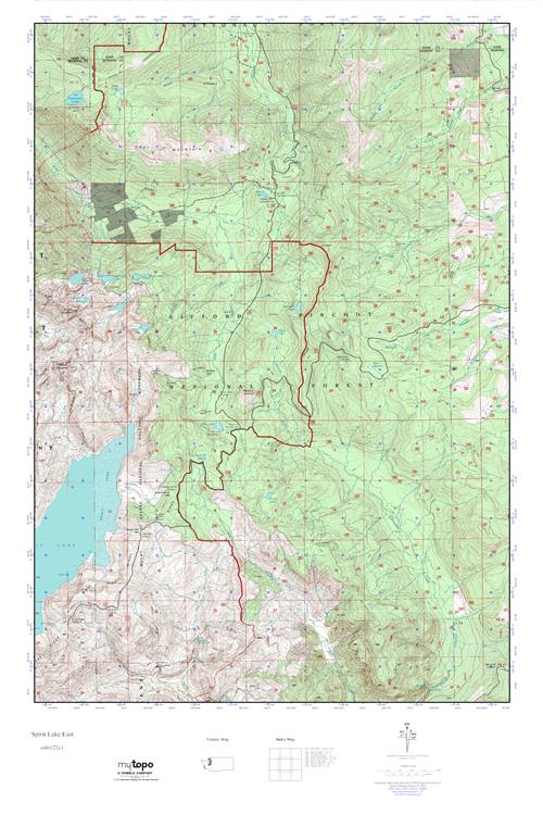 MyTopo Spirit Lake East, Washington USGS Quad Topo Map