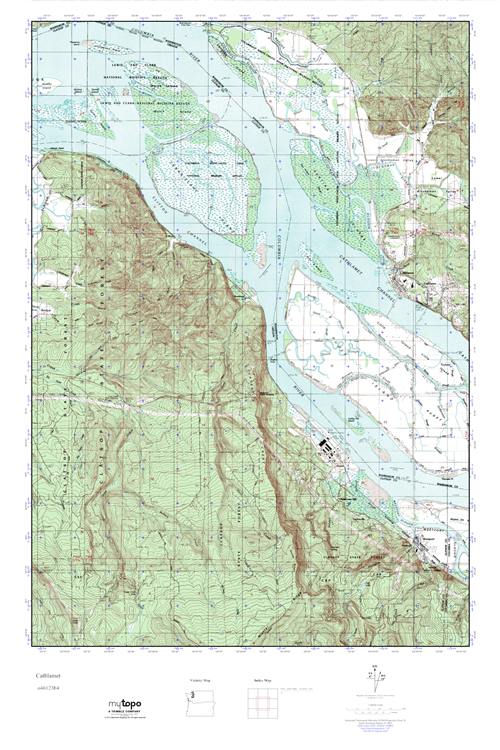 MyTopo Cathlamet, Washington USGS Quad Topo Map