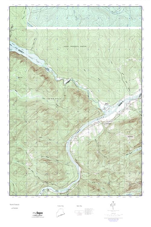 MyTopo Saint Francis, Maine USGS Quad Topo Map