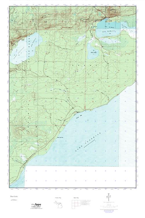 MyTopo Deer Lake, Michigan USGS Quad Topo Map
